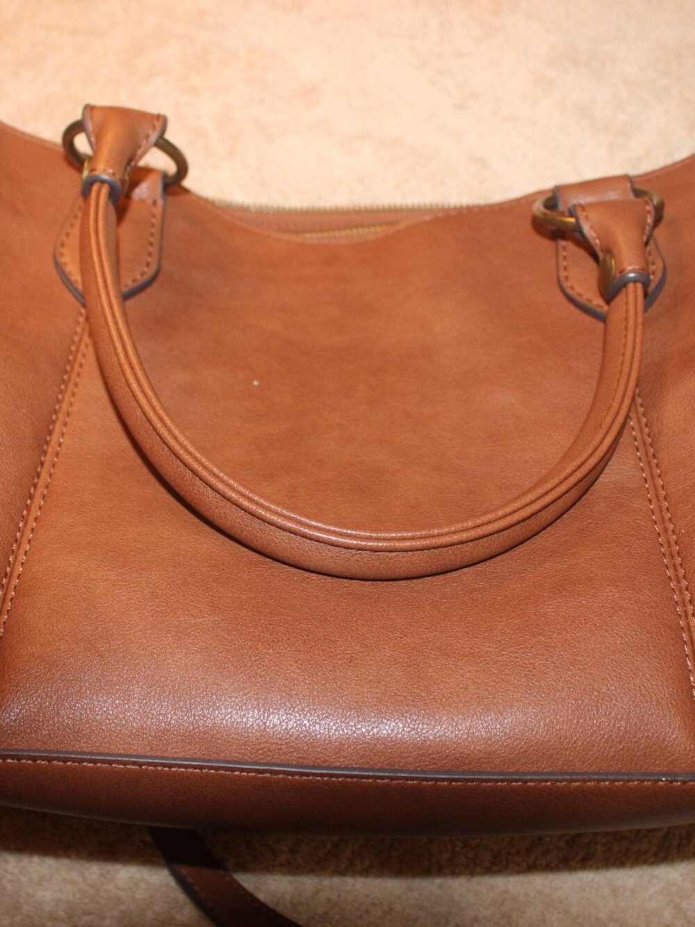 FRYE AND CO. Leather Shoulder Bag in Cognac Brown - Picture 3 of 6